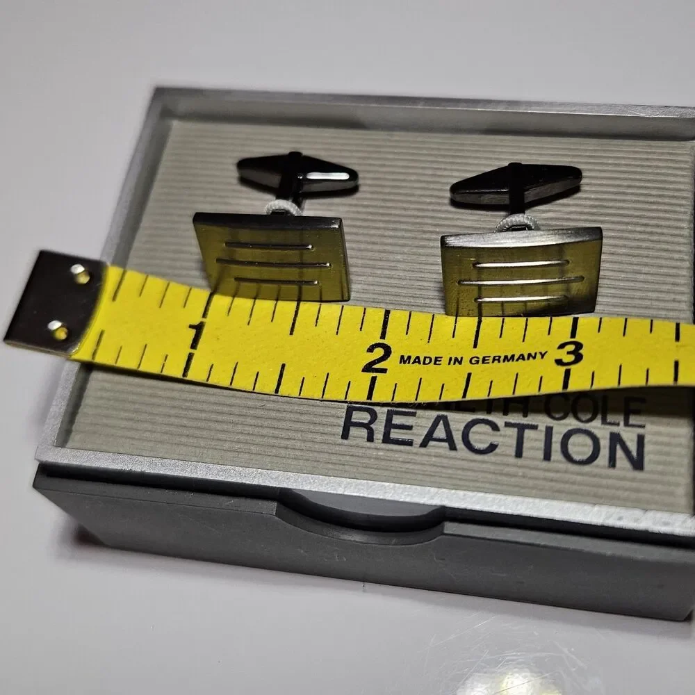Dark Silver Tone Kenneth Cole Reaction Rectangular Cufflinks